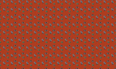 Farklı aksesuarlara sahip renkli arkaplan