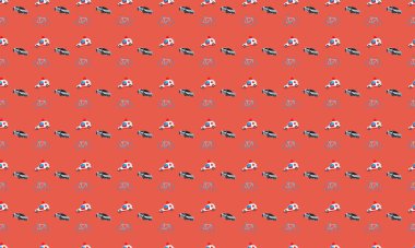 Farklı aksesuarlara sahip renkli arkaplan