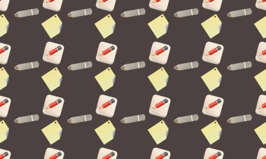 Farklı aksesuarlara sahip renkli arkaplan