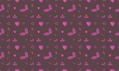 Farklı aksesuarlara sahip renkli arkaplan