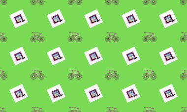 Farklı aksesuarlara sahip renkli arkaplan