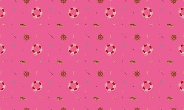 Farklı aksesuarlara sahip renkli arkaplan