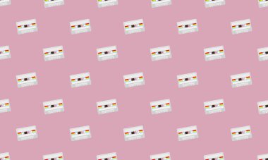 Farklı aksesuarlara sahip renkli arkaplan