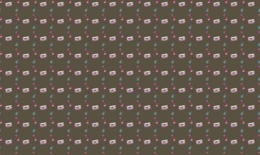 Farklı aksesuarlara sahip renkli arkaplan