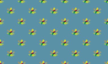 Farklı aksesuarlara sahip renkli arkaplan