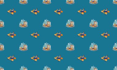 Farklı aksesuarlara sahip renkli arkaplan