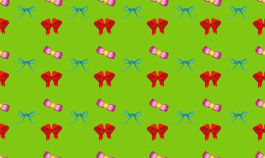 Farklı aksesuarlara sahip renkli arkaplan