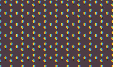 Farklı aksesuarlara sahip renkli arkaplan