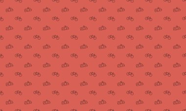 Farklı aksesuarlara sahip renkli arkaplan