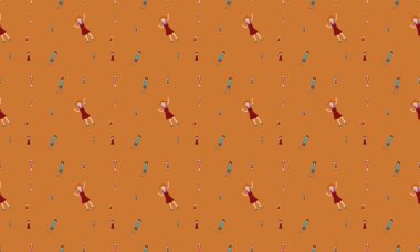 Farklı aksesuarlara sahip renkli arkaplan