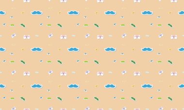 Farklı aksesuarlara sahip renkli arkaplan