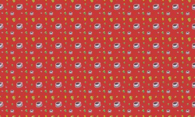 Farklı aksesuarlara sahip renkli arkaplan