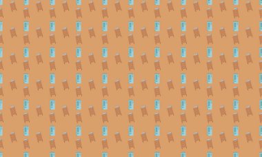 Farklı aksesuarlara sahip renkli arkaplan