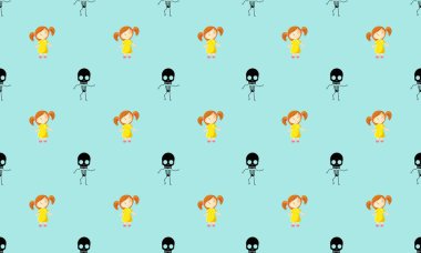 Farklı aksesuarlara sahip renkli arkaplan