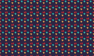 Farklı aksesuarlara sahip renkli arkaplan