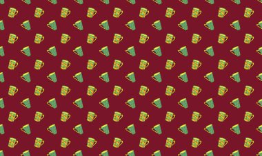 Farklı aksesuarlara sahip renkli arkaplan