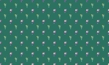 Farklı aksesuarlara sahip renkli arkaplan