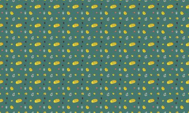 Farklı aksesuarlara sahip renkli arkaplan