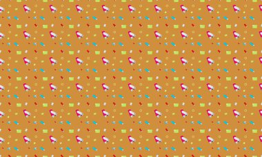 Farklı aksesuarlara sahip renkli arkaplan