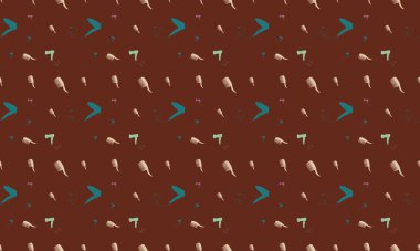 Farklı aksesuarlara sahip renkli arkaplan