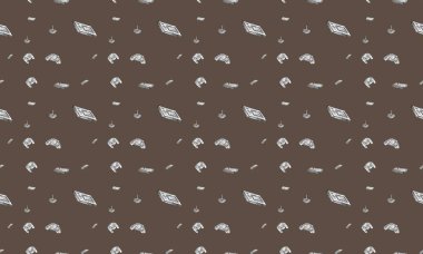 Farklı aksesuarlara sahip renkli arkaplan