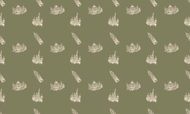 Farklı aksesuarlara sahip renkli arkaplan