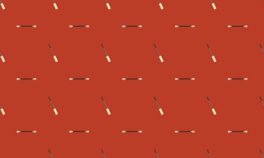 Farklı aksesuarlara sahip renkli arkaplan