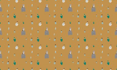 Farklı aksesuarlara sahip renkli arkaplan