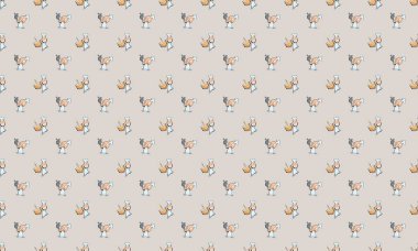 Farklı aksesuarlara sahip renkli arkaplan