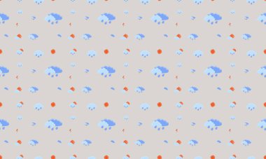 Farklı aksesuarlara sahip renkli arkaplan