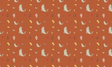 Farklı aksesuarlara sahip renkli arkaplan