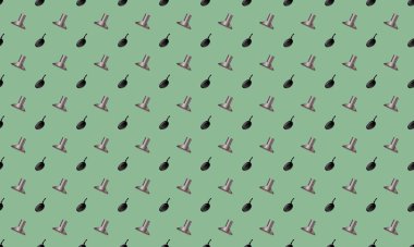 Farklı aksesuarlara sahip renkli arkaplan