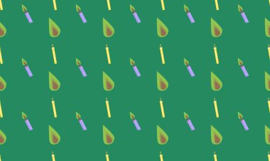 Farklı aksesuarlara sahip renkli arkaplan