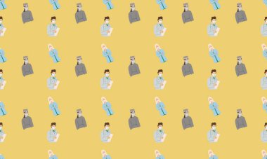 Farklı aksesuarlara sahip renkli arkaplan