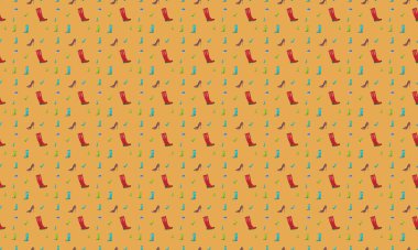 Farklı aksesuarlara sahip renkli arkaplan