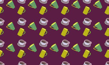 Farklı aksesuarlara sahip renkli arkaplan