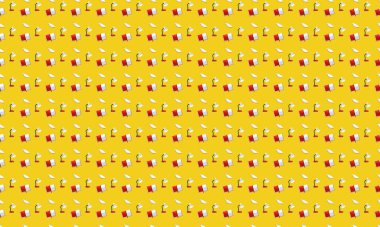 Farklı aksesuarlara sahip renkli arkaplan