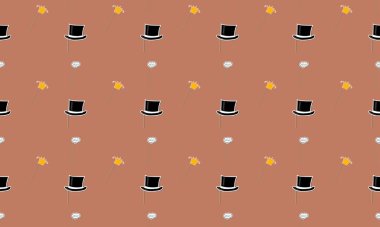 Farklı aksesuarlara sahip renkli arkaplan