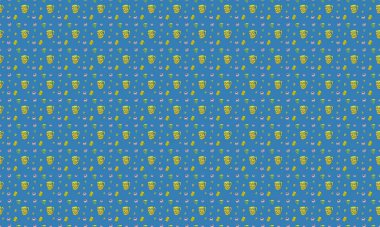 Farklı aksesuarlara sahip renkli arkaplan