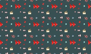 Farklı aksesuarlara sahip renkli arkaplan