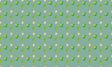 Farklı aksesuarlara sahip renkli arkaplan