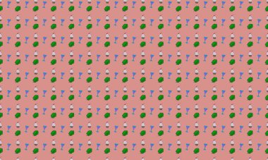 Farklı aksesuarlara sahip renkli arkaplan