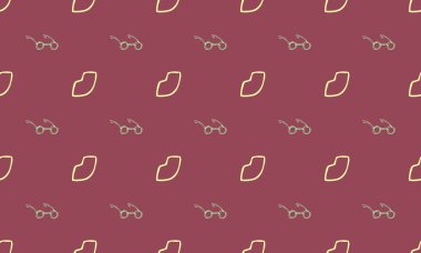 Farklı aksesuarlara sahip renkli arkaplan