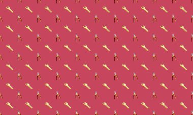 Farklı aksesuarlara sahip renkli arkaplan