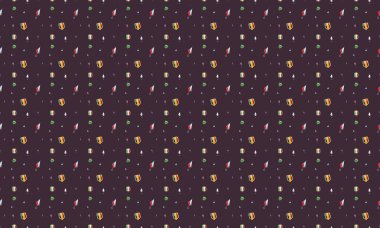 Farklı aksesuarlara sahip renkli arkaplan