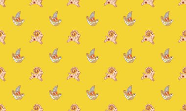 Farklı aksesuarlara sahip renkli arkaplan