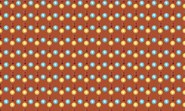 Farklı aksesuarlara sahip renkli arkaplan