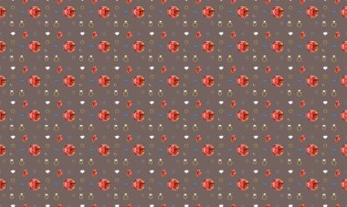 Farklı aksesuarlara sahip renkli arkaplan