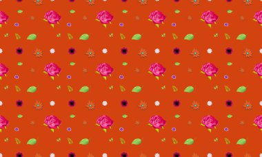 Farklı aksesuarlara sahip renkli arkaplan