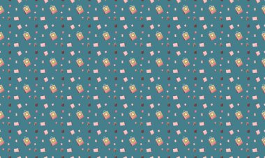 Farklı aksesuarlara sahip renkli arkaplan